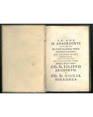 Le ode di Anacreonte nuovamente da varj illustri poeti nella italiana favella tradotte