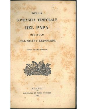 Della sovranità temporale del Papa, opuscolo.