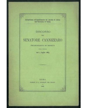 Discorso del senatore Cannizzaro pronunziato in senato nella tornata del 7 Luglio 1883.