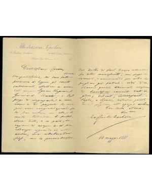 Lettera autografa ad un lettore intorno ai versi che gli sono stati sottoposti di Virginia Guicciardi Fiastri. 14 maggio 1888