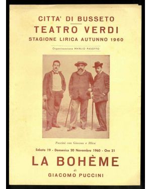 Città di Busseto, Teatro Verdi, Stagione lirica autunno 1960. La Bohème di Giacomo Puccini