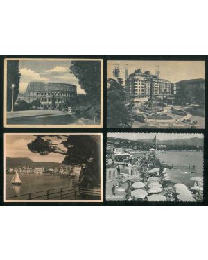 9 cartoline illustrate , tutte con fitta scrittura, inviate dal pittore ad Amelia Cevolani dal 1950 al 1958. 