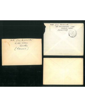 3 lettere con busta, inviate ad Amelia Cevolani dall'Italia e dall'Inghilterra