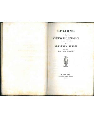Lezione sopra il sonetto del Petrarca: Conobbi quanto il Ciel, ec. di Gregorio Livini.