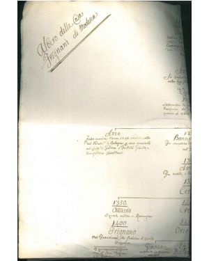 Albero genealogico manoscritto della famiglia Frignani di Modena, dal 1310 al 1771