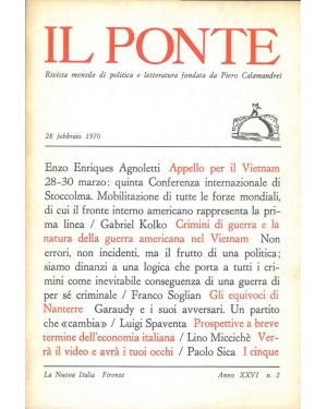 Il Ponte. Rivista mensile di politica e letteratura. Anno XXVI, N° 2. Febbraio.