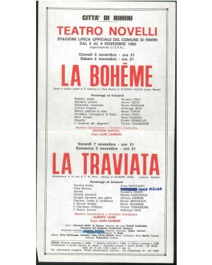 Tre locandine di spettacoli lirici al teatro di Rimini