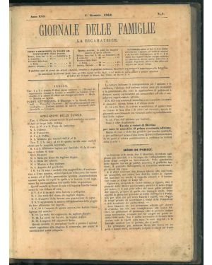 Giornale delle famiglie. La ricamatrice. 6 numeri legati assieme da Gennaio a Giugno 1864.