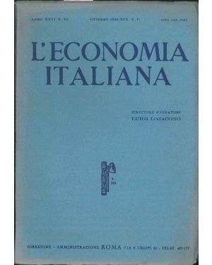 L' Economia italiana. Anno XXVI n° 10.