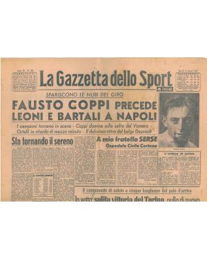 La Gazzetta dello Sport. Anno 51° n.130, 2 giugno 1947. Fausto Coppi precede Leoni e Bartali 