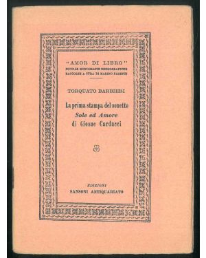 La prima stampa del sonetto "Sole e Amore" di Giosue Carducci.