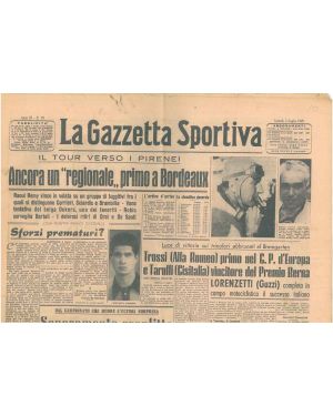La Gazzetta  Sportiva. Anno iii° n. 26 del 5 luglio 1948. Trossi (Alfa Romeo) primo del G.P. d'Europa. Il Tour verso i Pirenei
