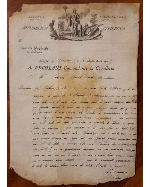 Lettera, inviata con Servizio Militare,  manoscritta e firmata al cittadino Ferdinando Rizzardi di Castel Guelfo