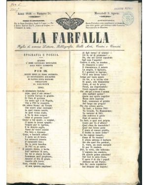 La Farfalla. Foglio di amena Lettura, Bibliografia, Belle Arti, Teatri e Varietà. Numero 31. 1846