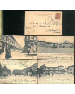 Cinque belle cartoline di Torino, illustrate e animate inviate a Bianca Marzocchi