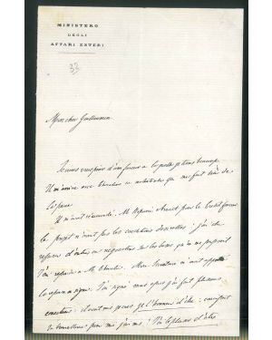 Lettera manoscritta in francese indirizzata ad un amico 