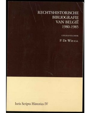 Rechtshistorische bibliografie van belgie. 1980-1985. 