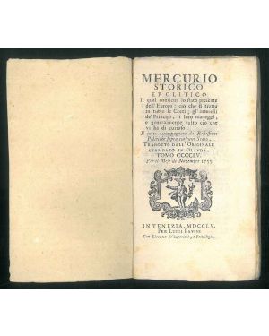 Mercurio storico e politico il quale contiene lo stato presente dell'Europa; Riflessioni politiche sopra ciascuno Stato. Tomo 455, per il mese di novembre 1755.