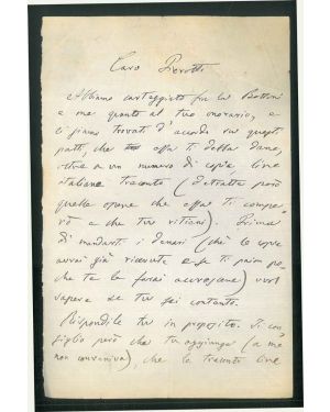 Lettera di 32 righe manoscritte su due facciate con firma autografa, in data 14 Febbraio 1870