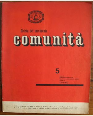 Comunità. Rivista bimestrale del movimento Comunità  fondata da Adriano Olivetti.  N. 5, anno III, settembre-ottobre 1949