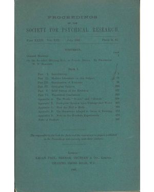 Proceedings of the Society for Psychical research. Vol XIII, part XXXII