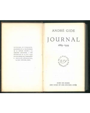 Journal 1889-1939. Avec un index des noms et des ouvres cités.